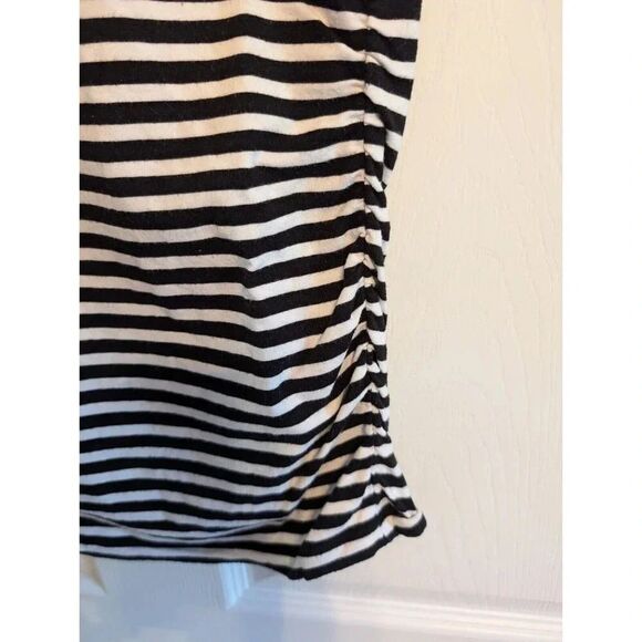 MICHAEL MICHAEL KORS Womens Black Striped Short Sleeve Crew Neck T-Shirt Medium - Picture 5 of 6